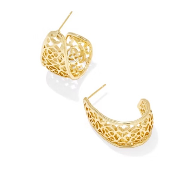 Kendra Scott Janie Gold Hoops - Picture 2 of 4